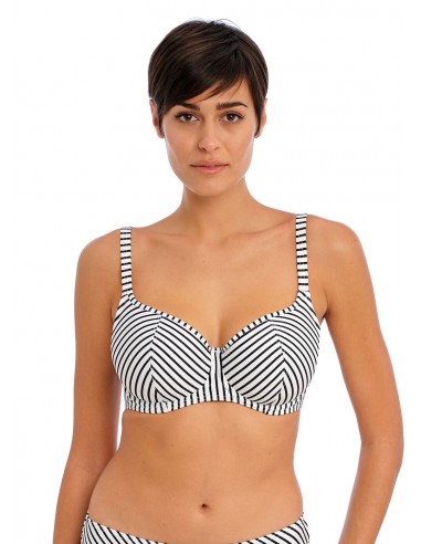 Top de Bikini Balconette Freya Jewel cove con rayas negras