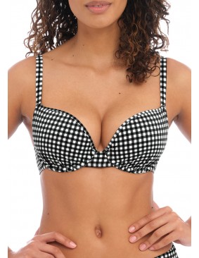 Top de Bikini Push up Freya Check in monocromo