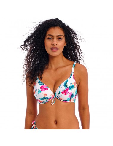 Bikini de Escote profundo Freya Palm paradise blanco