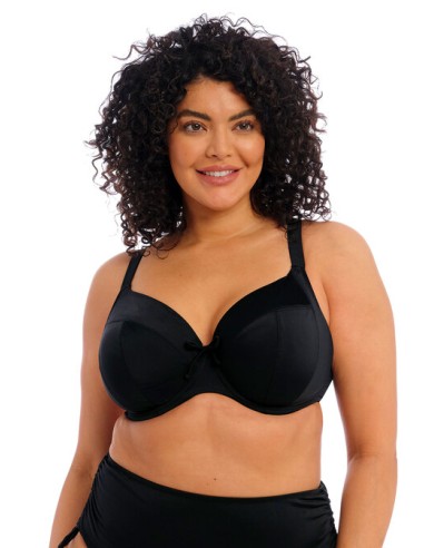 Bikini Escotado Plunge de tallas grandes Elomi Plain sailing black