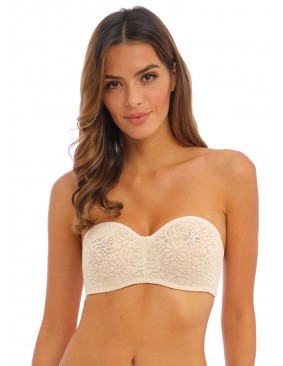 Sujetador Sin Tirantes para tallas grandes Wacoal Halo lace beige