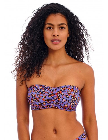 Bikini bandeau para tallas grandes Freya Santiago nights leopardo