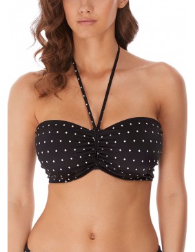 Bikini bandeau para tallas grandes Freya Jewel cove negro