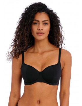 Bikini balconette para tallas grandes Freya Jewel cove plain black