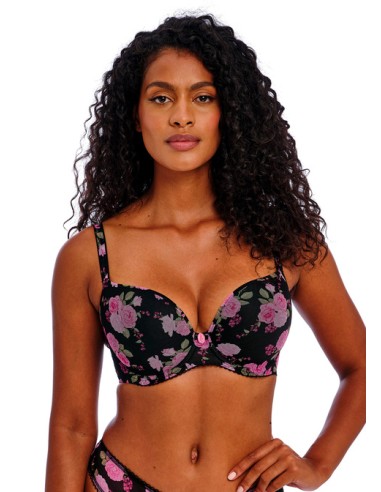 Sujetador escotado Freya Rose blossom black rose