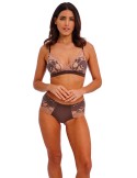 Bralette para pecho grande sin relleno Wacoal Florilege chocolate burlwood