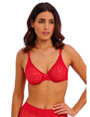 Sujetador sin relleno Wacoal Halo lace Equestrian Red